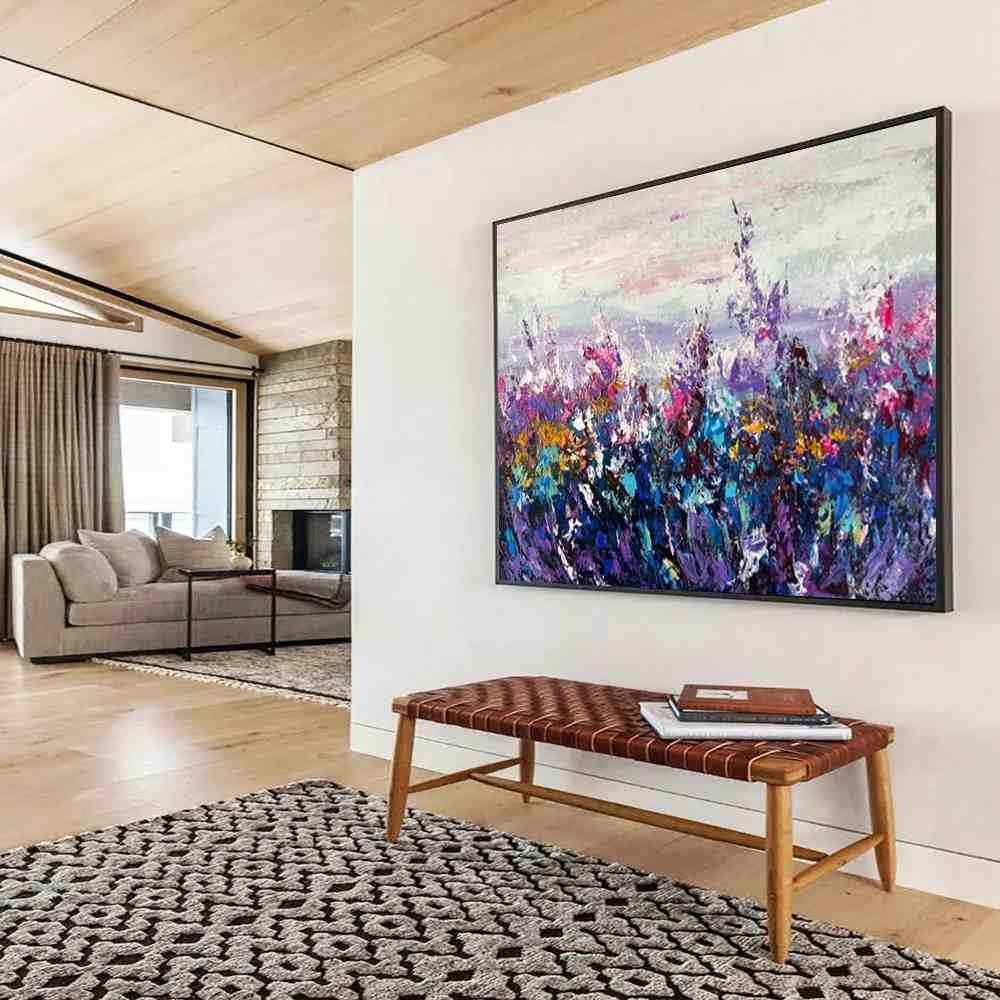 Purple Original Meadow Abstract Wall Art 15PZT